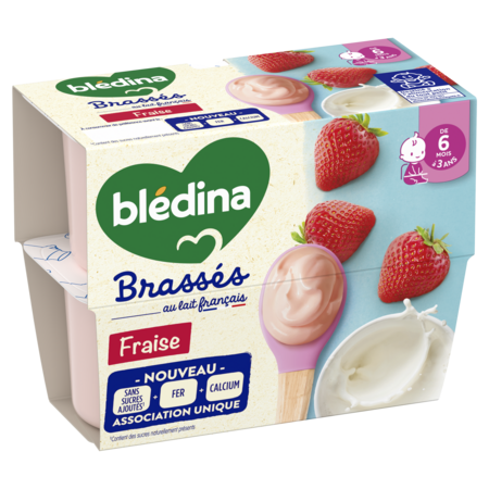 Dessert Brassés Saveur Fraise dès 6 mois 4x95g - BLÉDINA