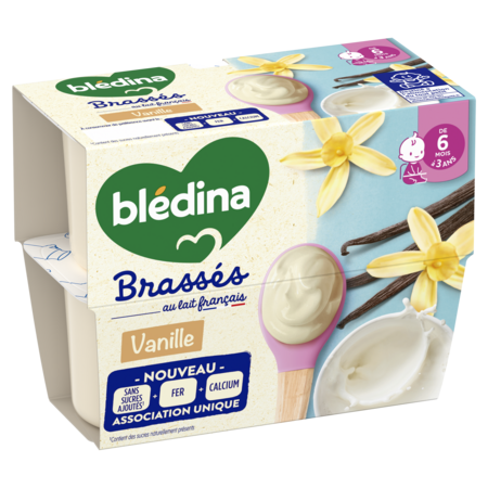 Dessert Brassés Saveur Vanille dès 6 mois 4x95g - BLÉDINA
