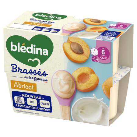 Dessert Brassés Saveur Abricot dès 6 mois 4x95g - BLÉDINA