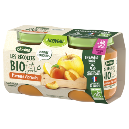 Compotes Pommes Abricots 2x130g - BLÉDINA
