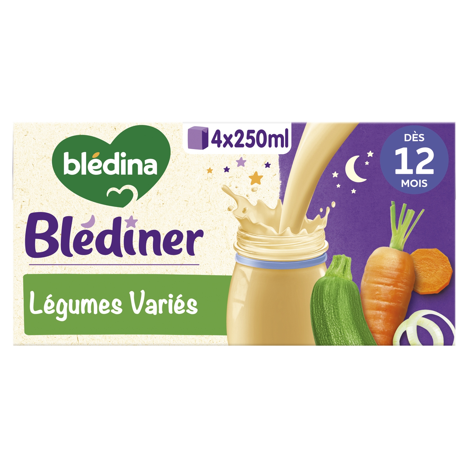 Blédîner céréales lactées légumes variés dès 12 mois 4 x 250 ml - BLÉDINA