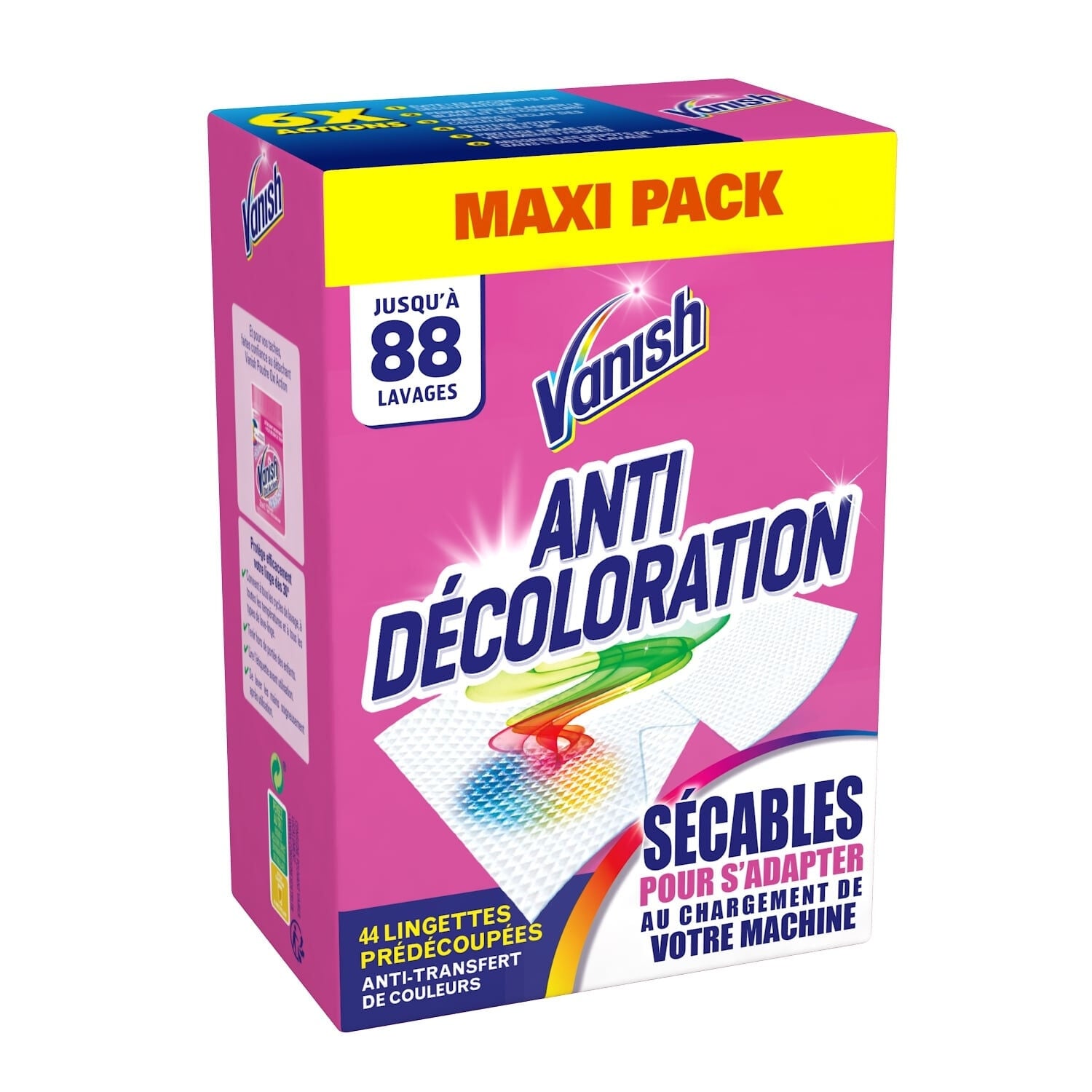Lingettes anti-transfert de couleur x44 - VANISH