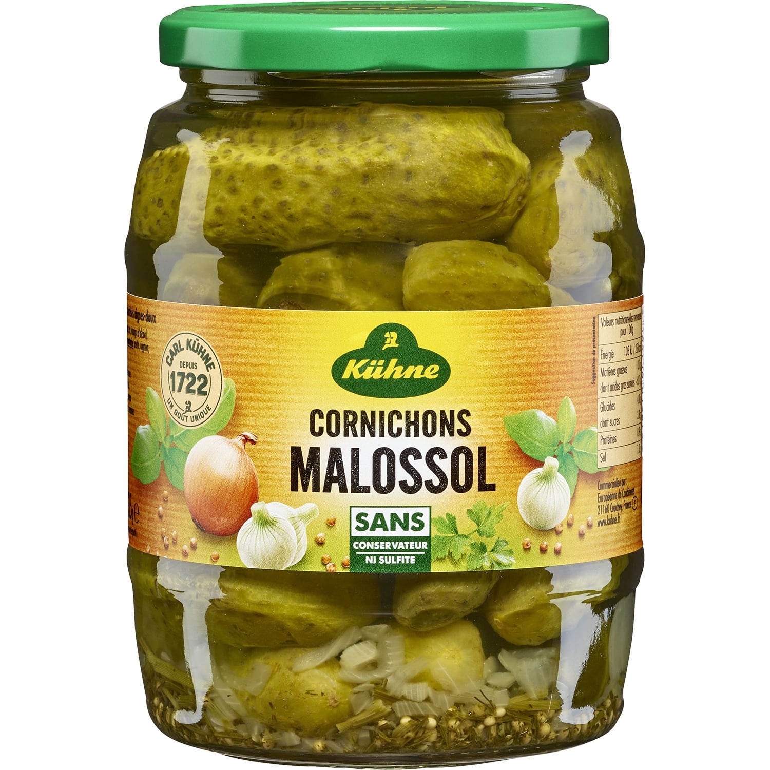 Cornichons Malossol 535 g - KUHNE