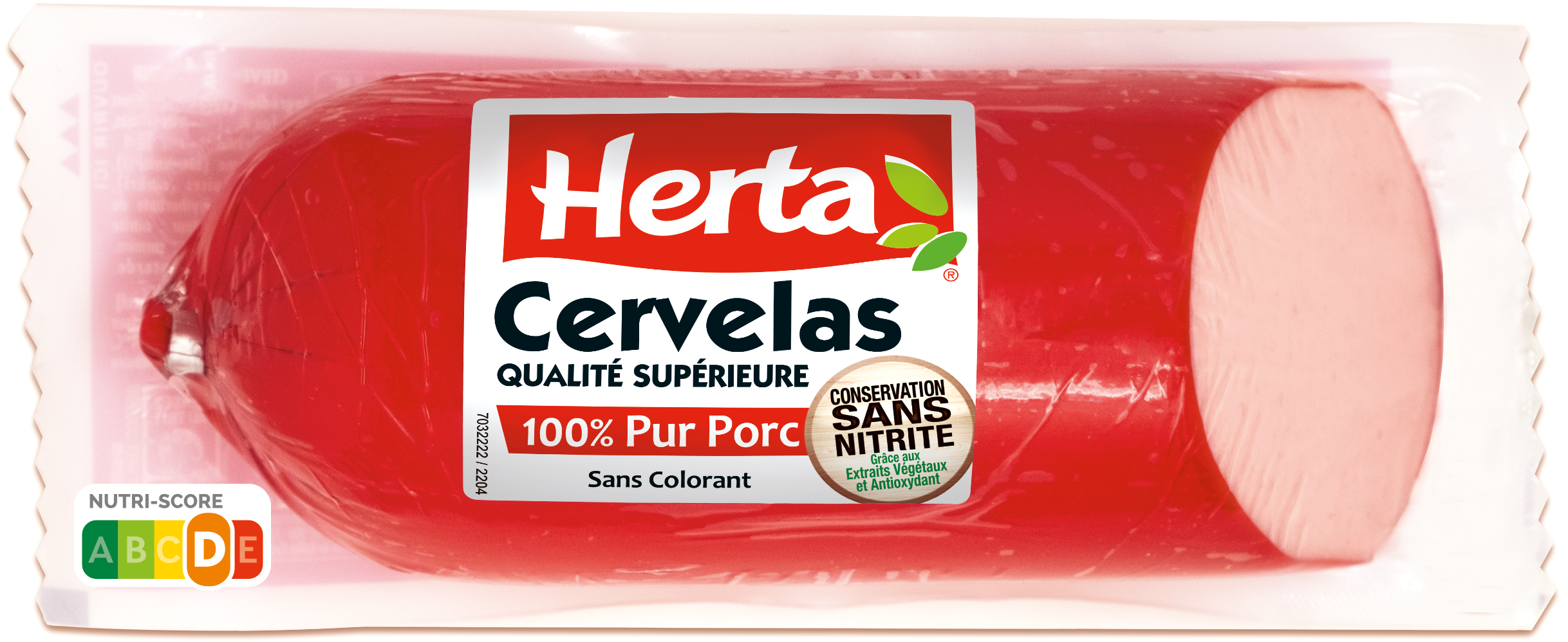 Xúc xích thịt lợn bảo quản Cervelas không chứa Nitrite, 400g - HERTA