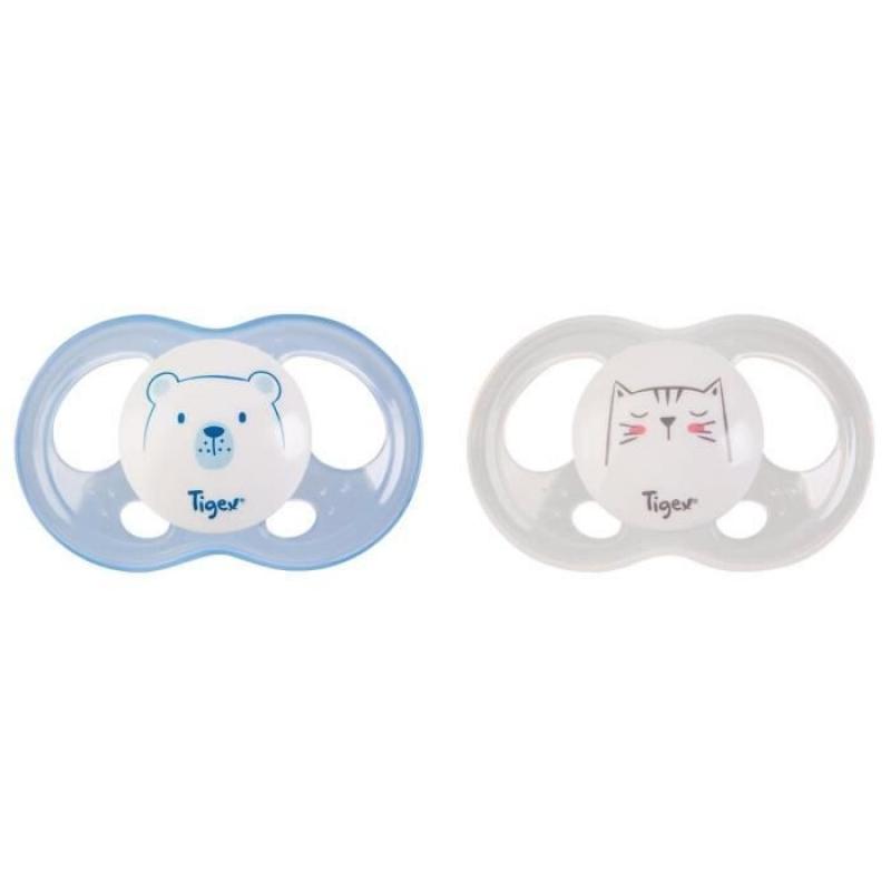 Sucettes vert silicone jour/nuit 18-36 mois - TIGEX