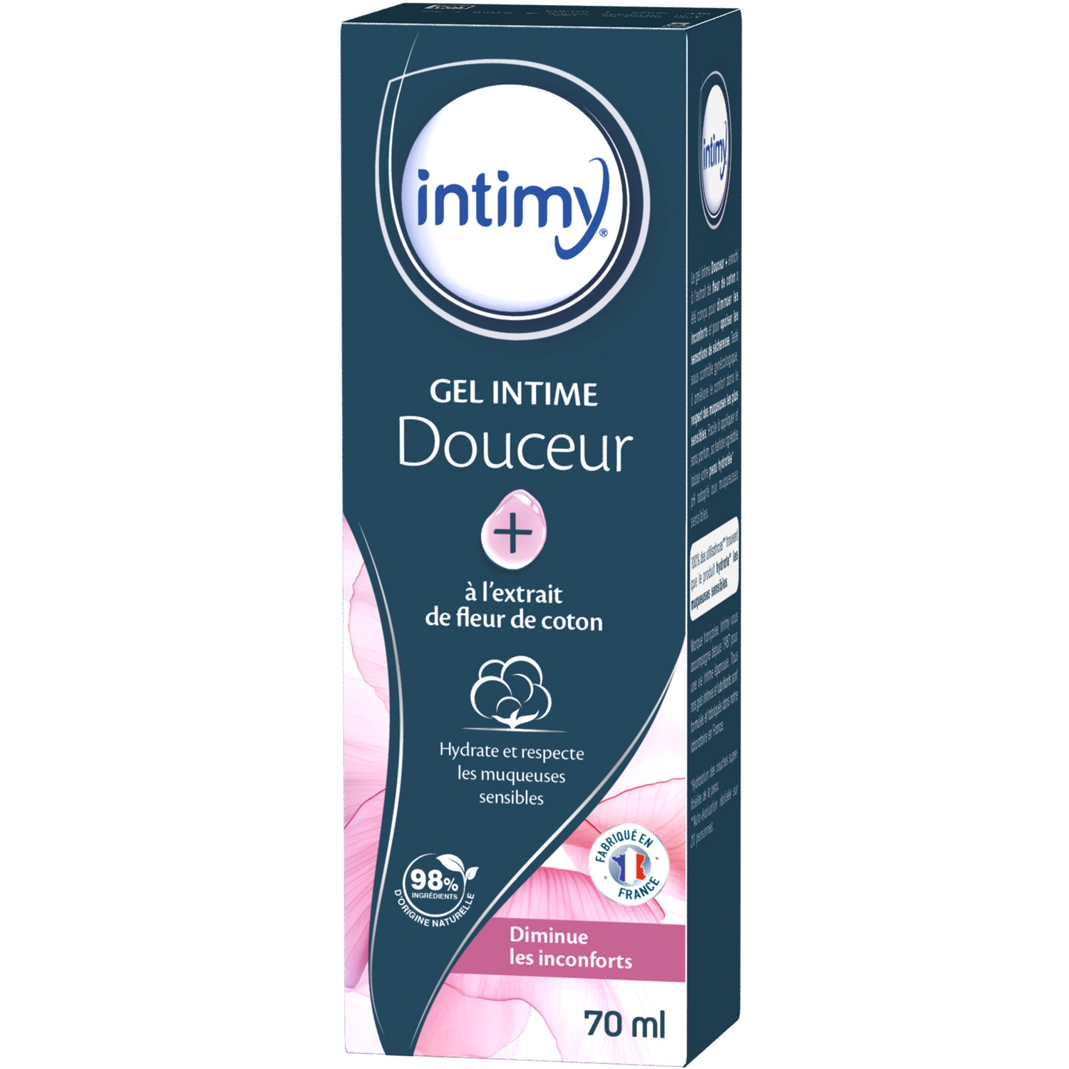 Gel intime Douceur à l'extrait de fleur de coton, 70 ml - INTIMY