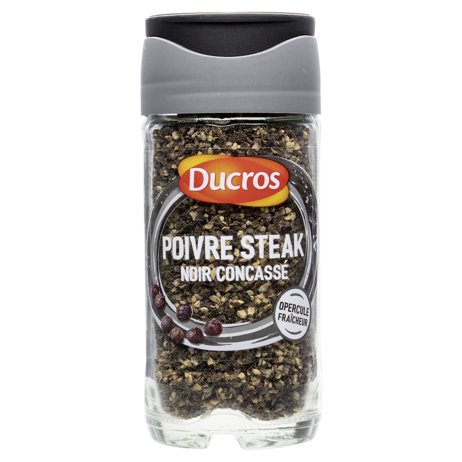 Poivre Steak noir concassé, flacon 38 g - DUCROS