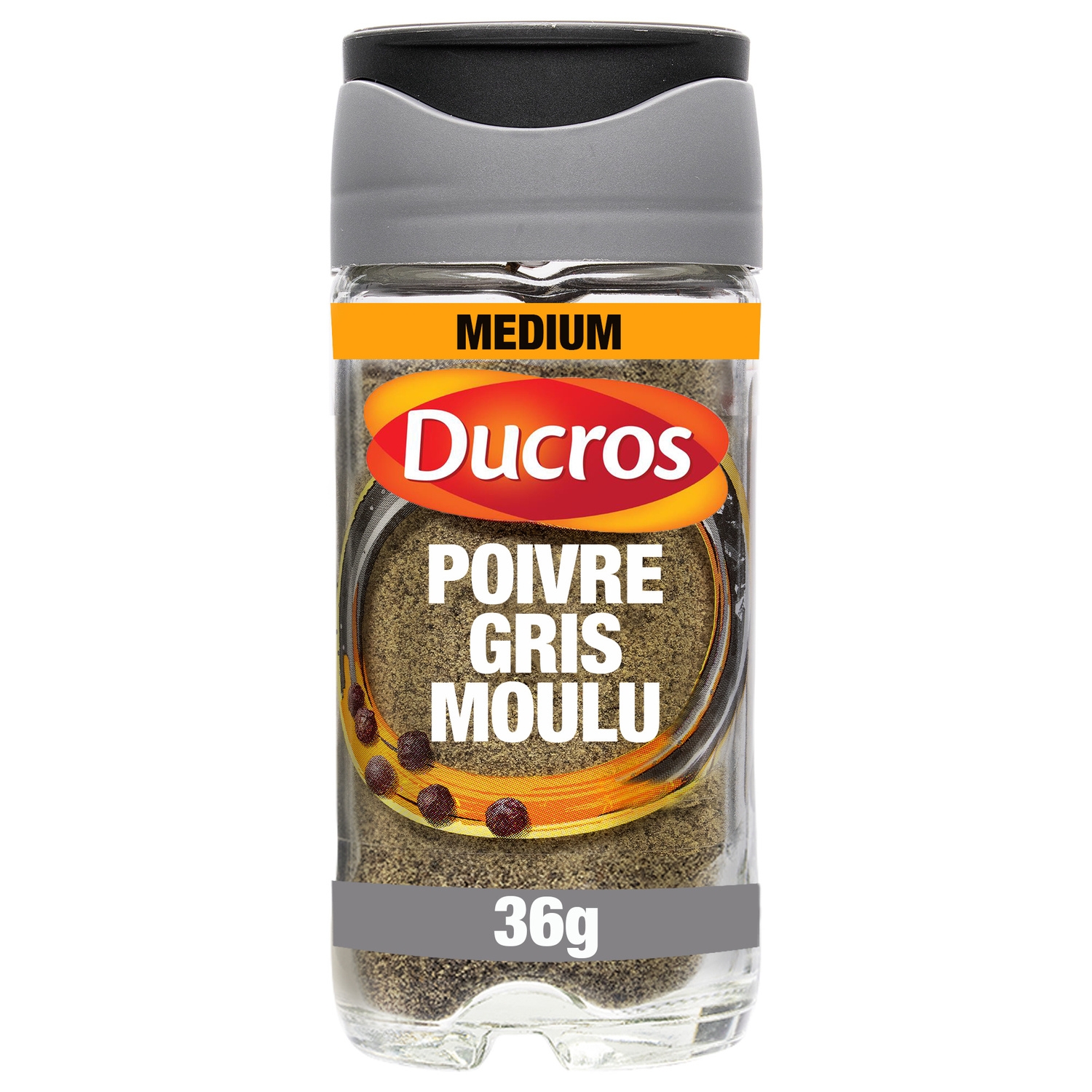 Poivre gris moulu, flacon 36 g - DUCROS