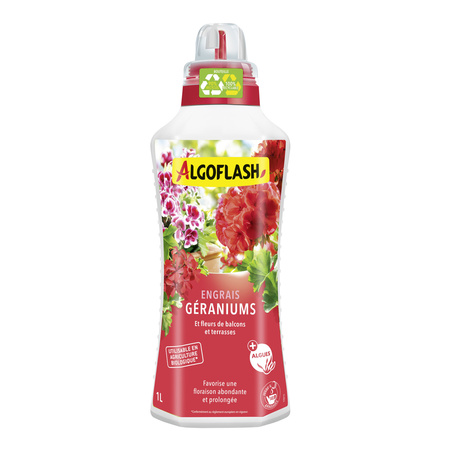 Engrais Liquide Géraniums Et Toutes Fleurs De Balcon & Terrasses 1L - ALGOFLASH