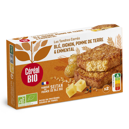 Tendres Carrés De Blé - Oignons, Pomme De Terre, Emmental 200g - CÉRÉAL BIO
