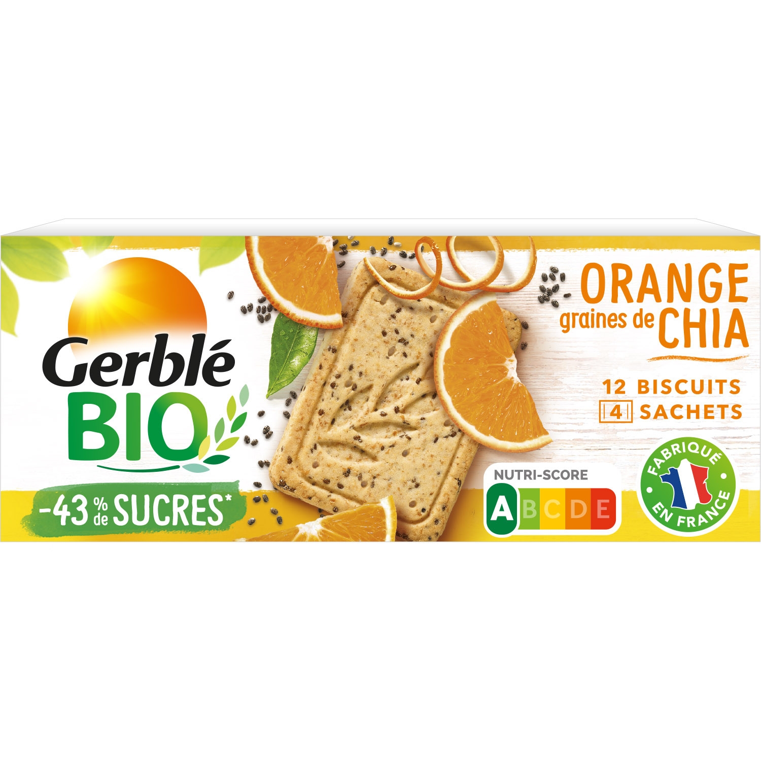 Céréale BIO A l'Orange et Graine de Chia 132 g - GERBLE BIO