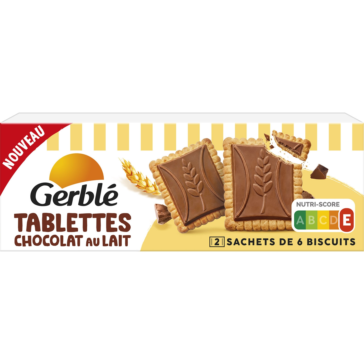 Biscotti tavolette al cioccolato al latte, 2 buste da 6, 126 g - GERBLÉ