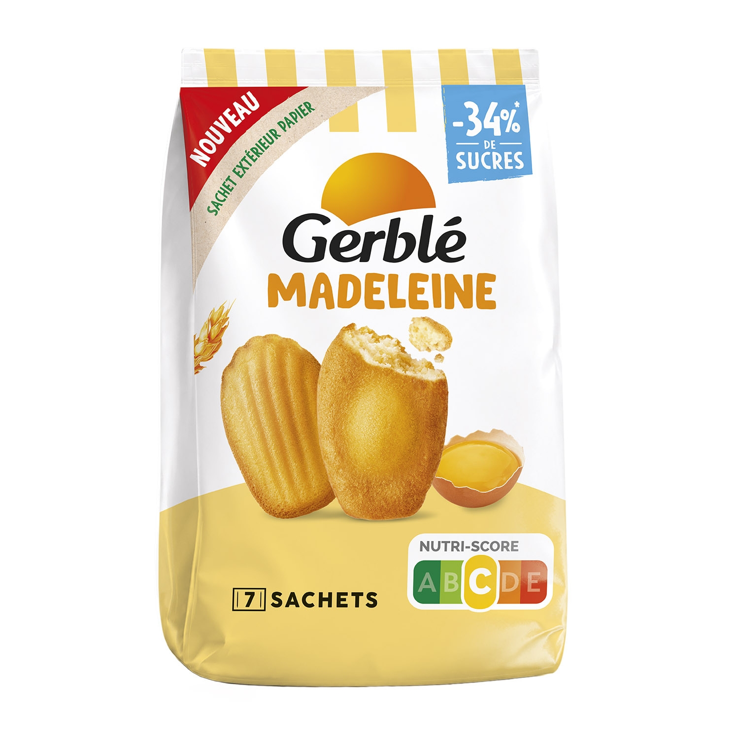 マドレーヌ 砂糖34 %カット 7袋入 200 g - GERBLÉ