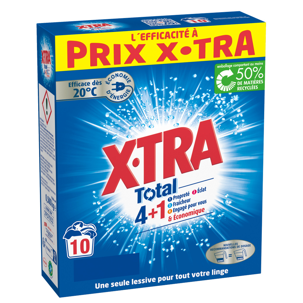 Lessive en poudre Total 10 lavages - XTRA