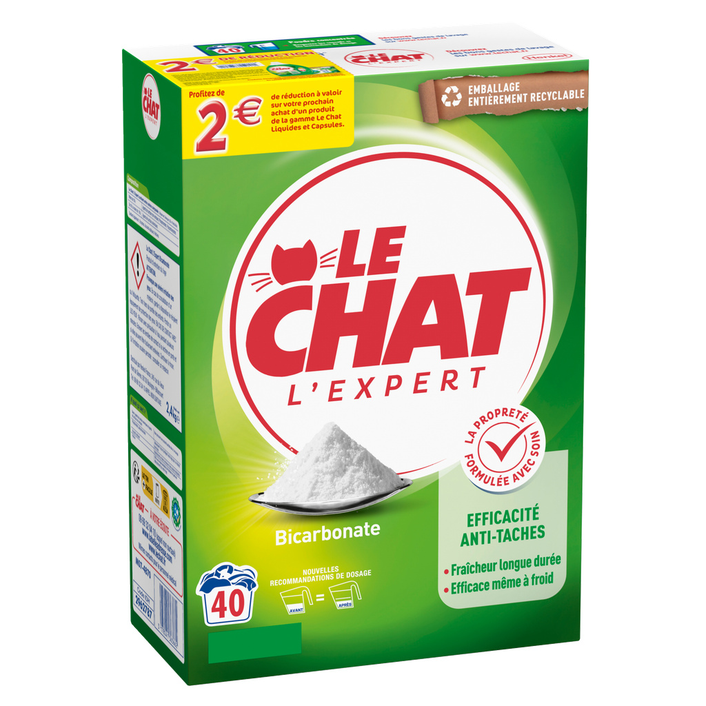مسحوق غسيل L'Expert ببيكربونات الصوديوم 40 غسلة - LE CHAT