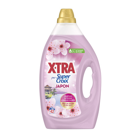 Lessive Liquide Fleur de cerisier et Thé vert 1,98L 42 Lavages - SUPER CROIX