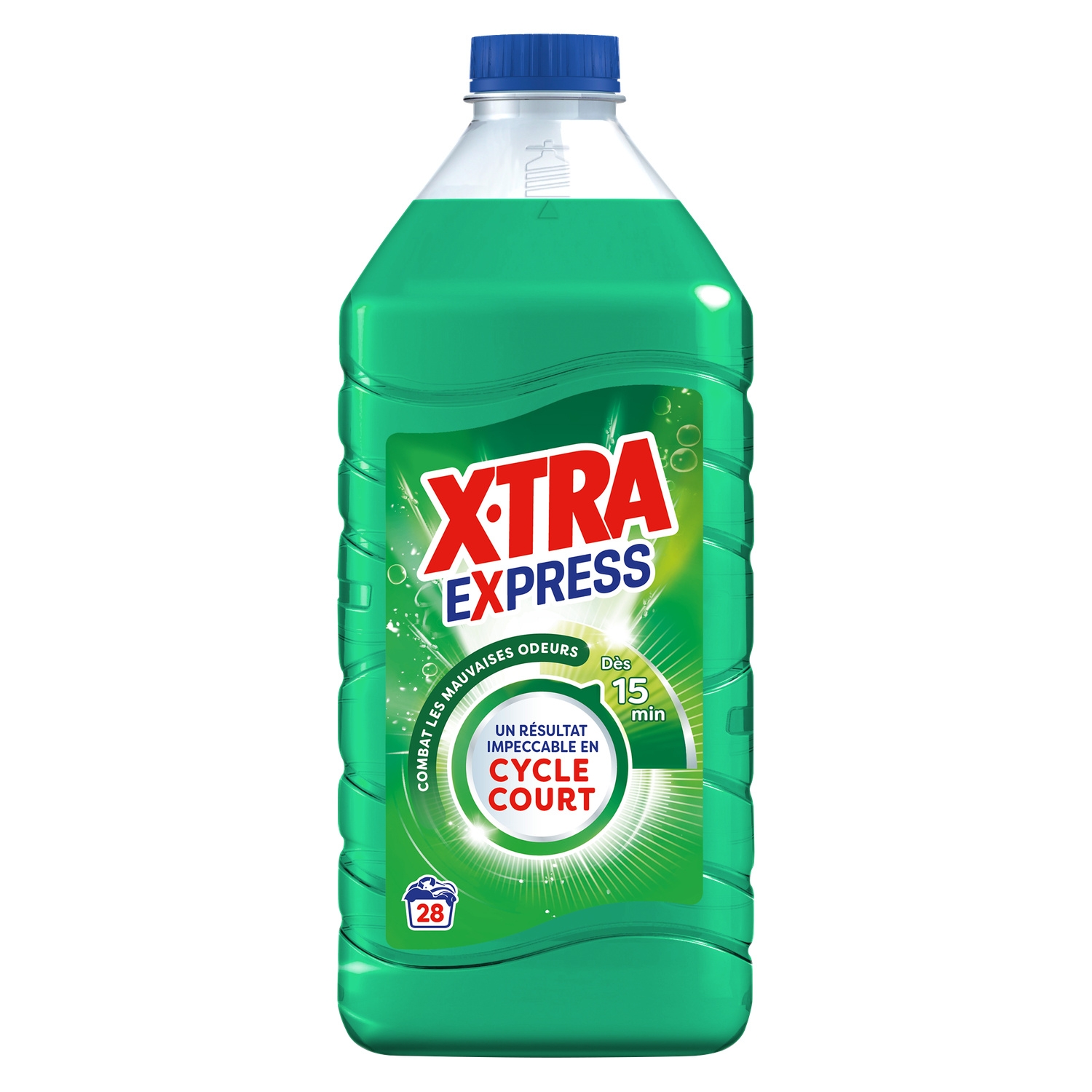 Lessive liquide Express anti-odeurs cycle court, 28 lavages - X-TRA