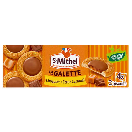 Galettes chocolat cœur caramel 98g - ST MICHEL