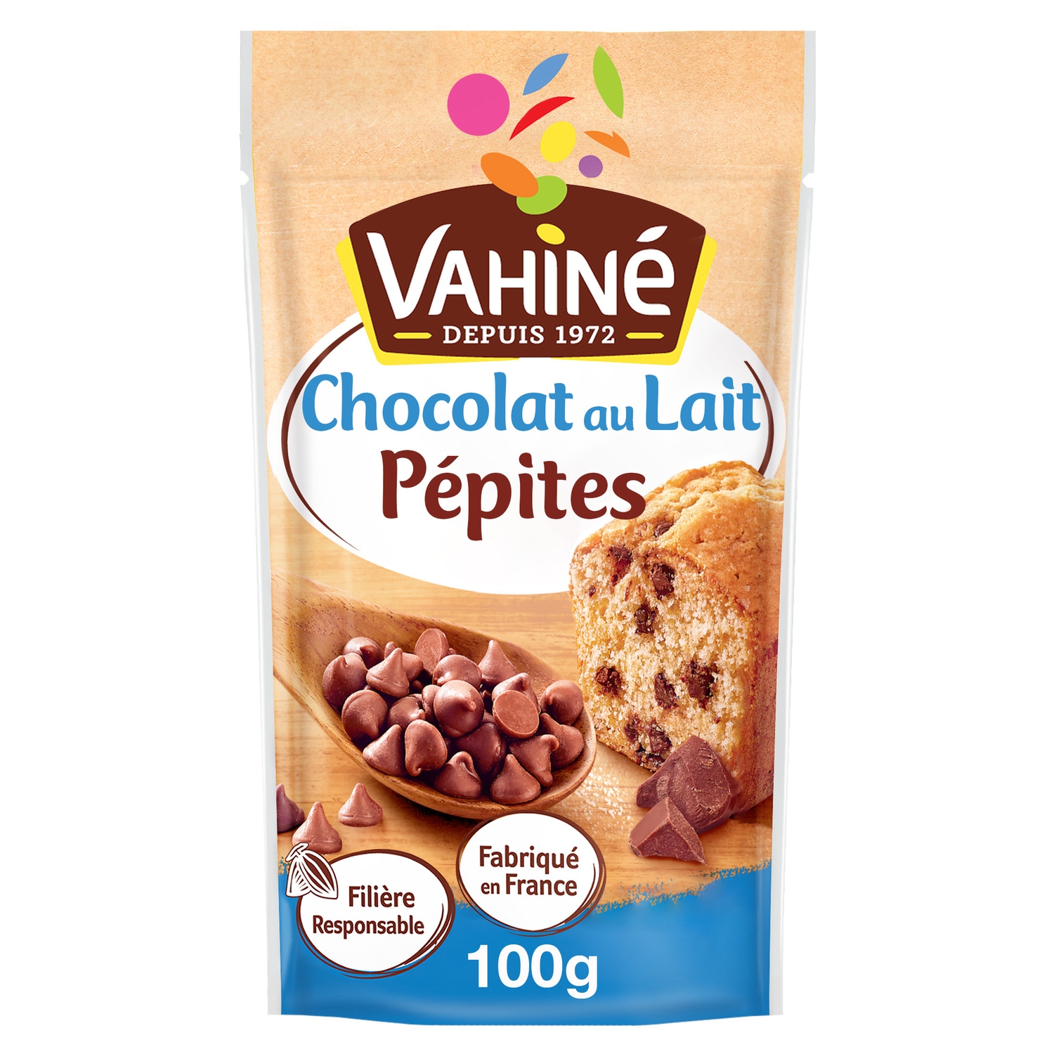 मिल्क चॉकलेट चिप्स 100 g - VAHINÉ