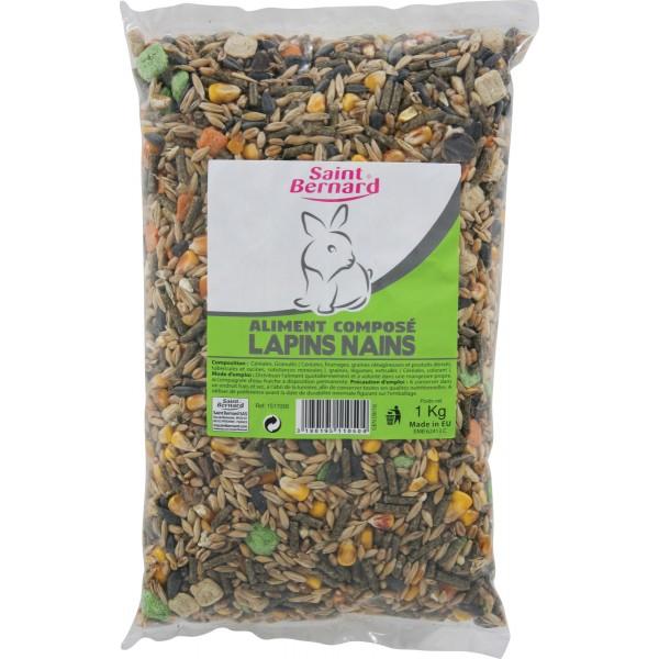 Aliment pour lapins nains 1 kg - SAINT BERNARD