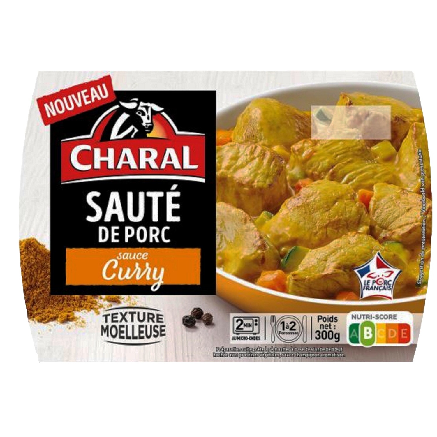 Sauté de porc sauce curry, pour 1 à 2 personnes - CHARAL