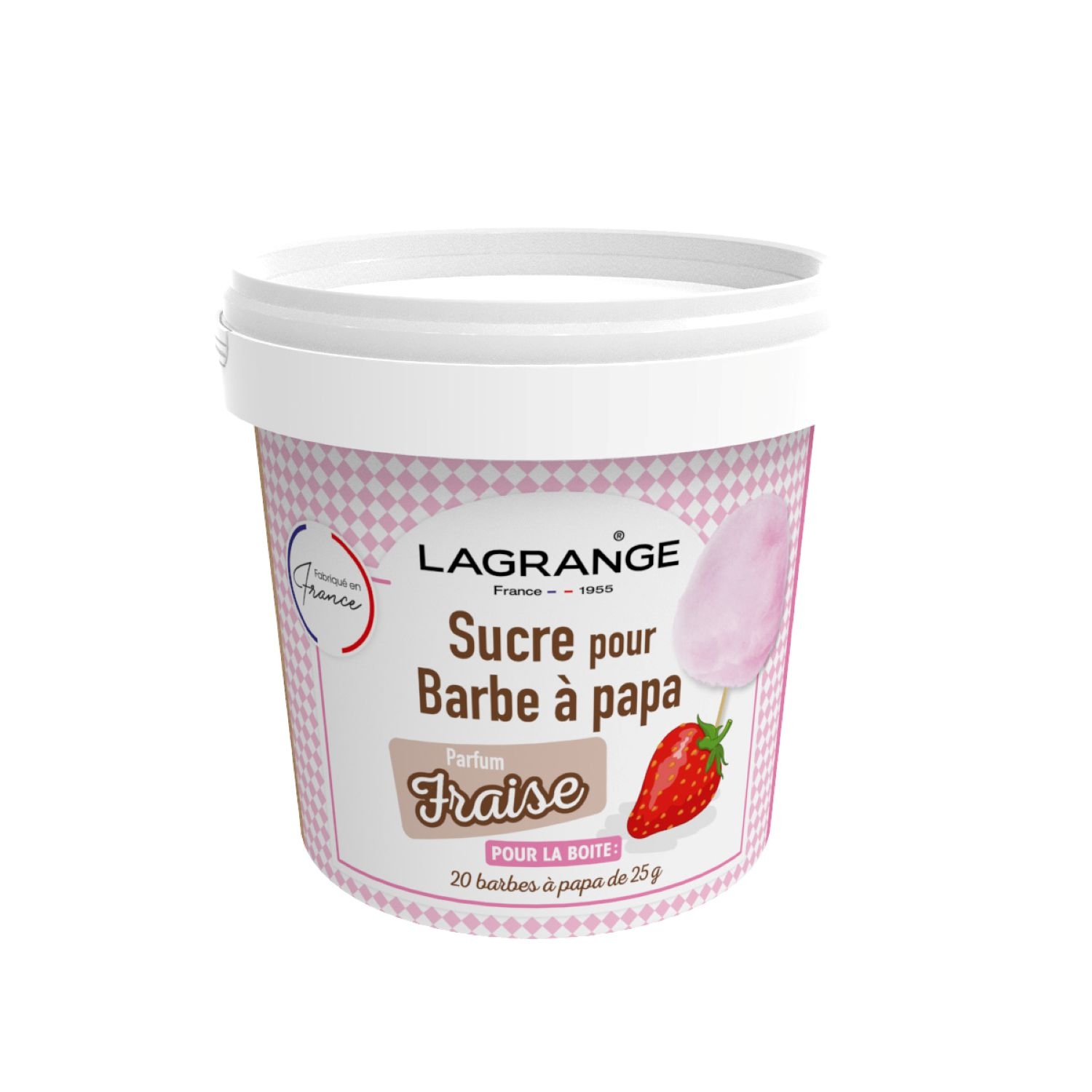 Sucre pour barbe a papa parfum fraise, 20 portions - LAGRANGE