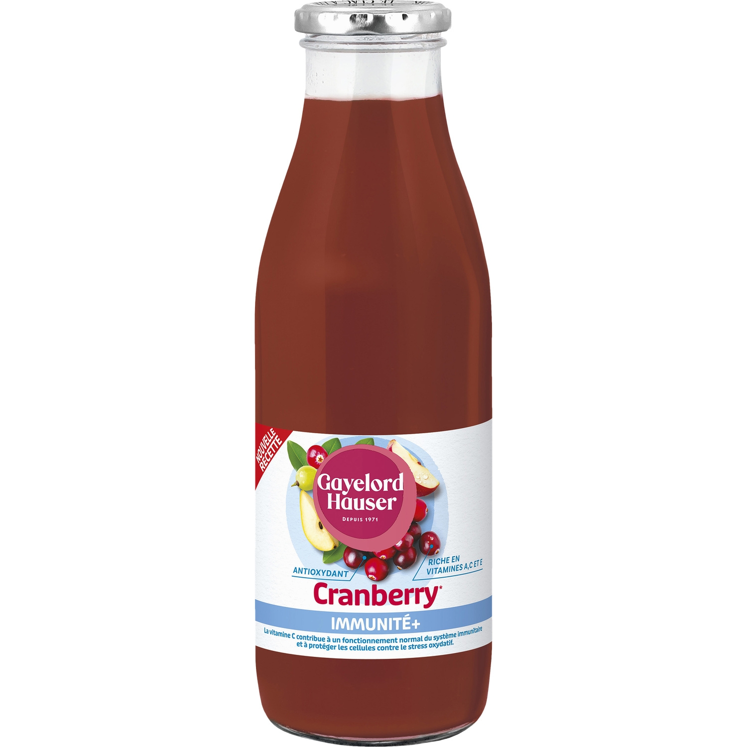 Jus de cranberry Immunité+, bouteille 750 ml - GAYELORD HAUSER