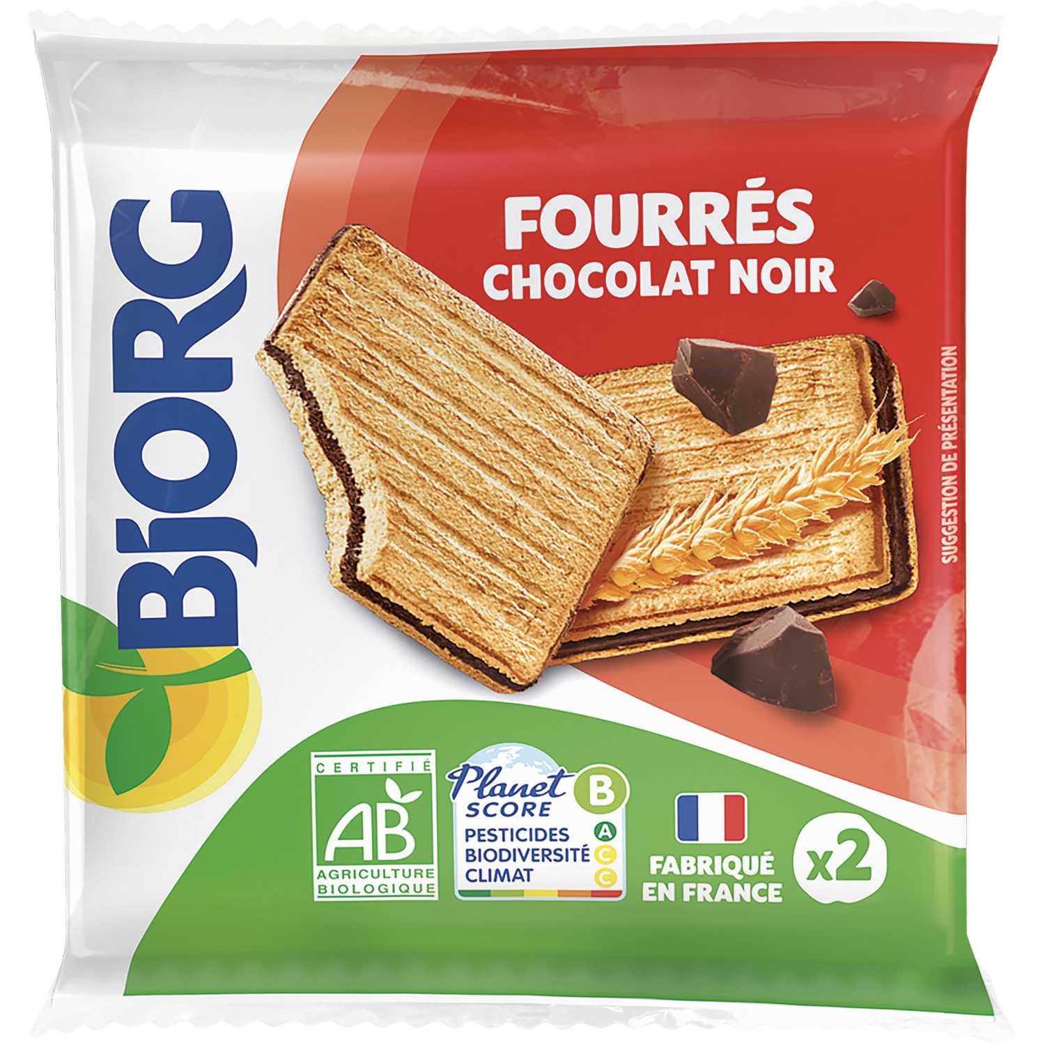 Biscuits fourrés chocolat noir bio 50 g - BJORG