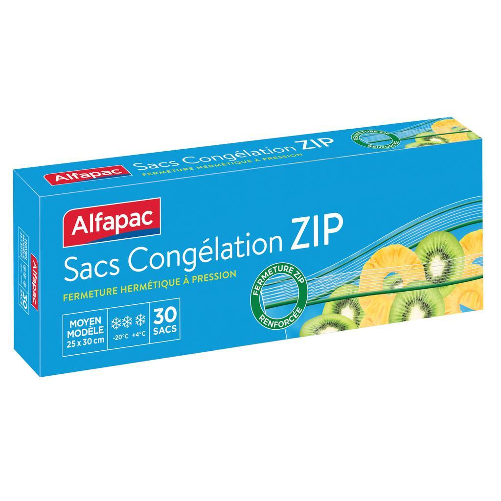 Sacs congélation zip renforcés moyen modèle, x30 - ALFAPAC