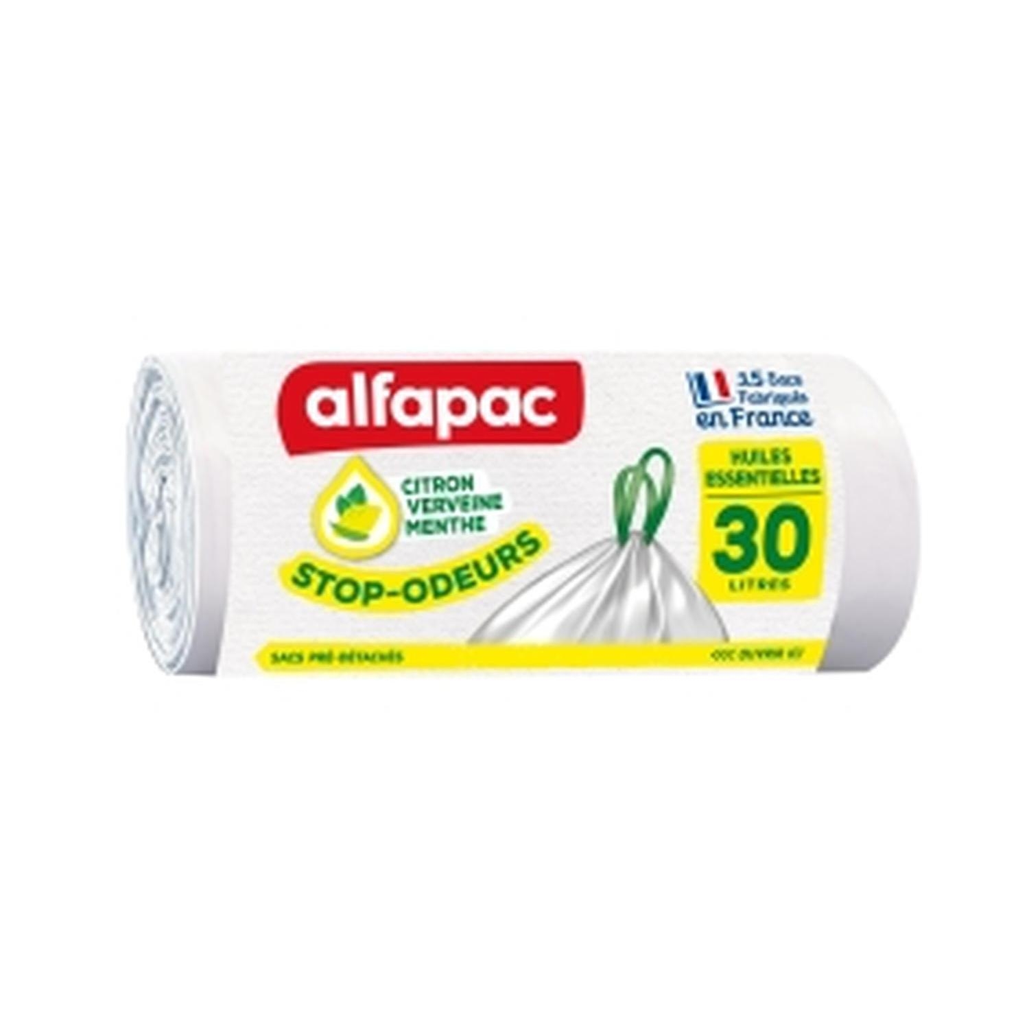 Sac Poubelle 30L à Lien Coulissant Stop Odeurs - ALFAPAC