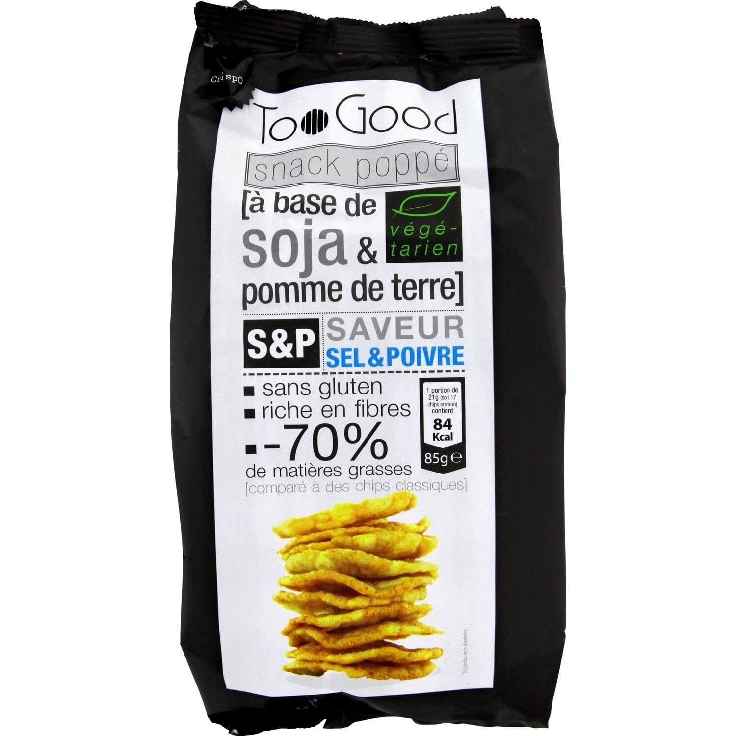 Snack Poppé sel et poivre 85 g - TOOGOOD