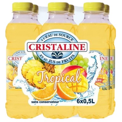 Tropikal meyve sulu kaynak suyu 6 x 50 cl - CRISTALINE