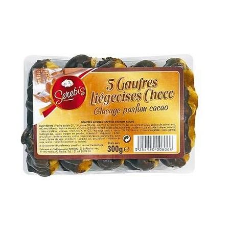 Gaufres liégeoises nappées chocolat x5 300 g - SEREBIS