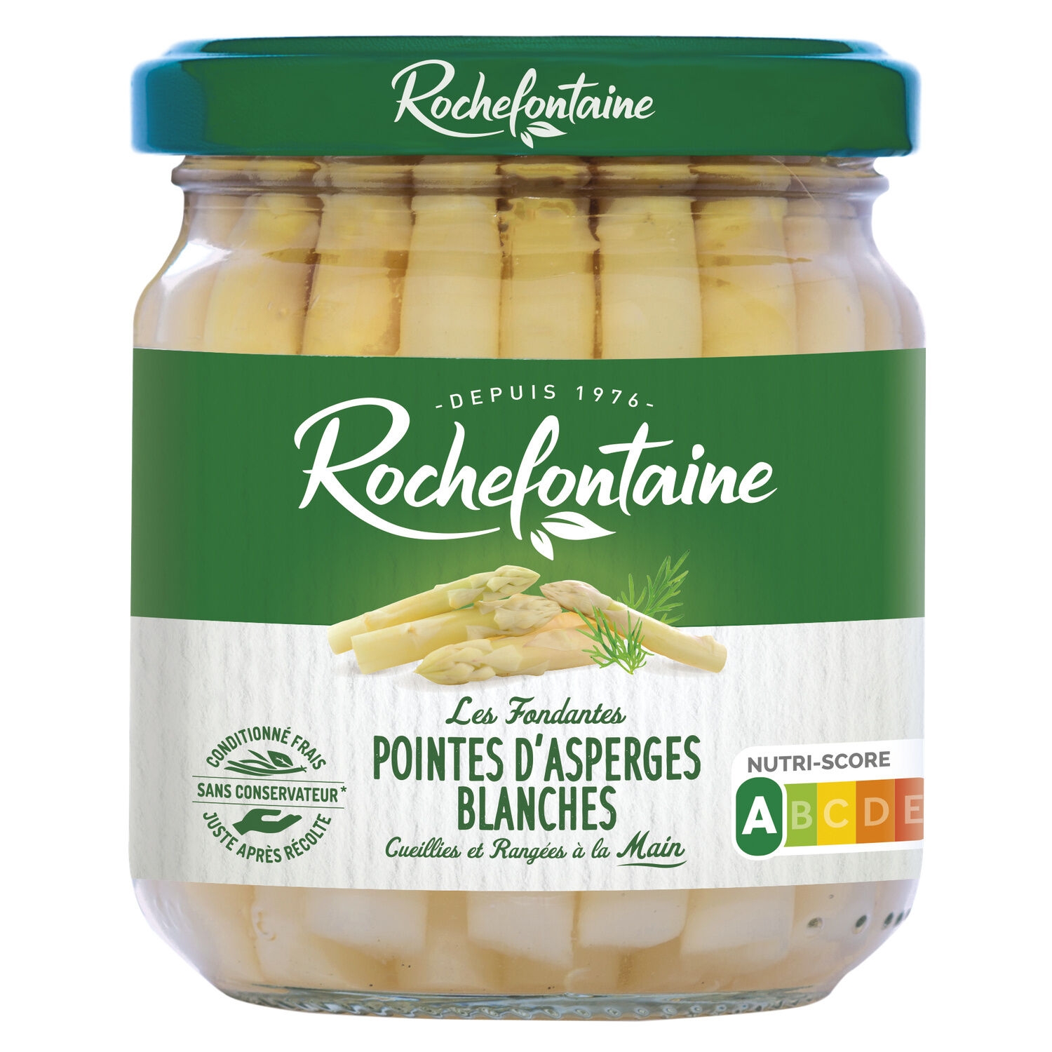 Pointes d'asperges blanches Les Fondantes bocal 110 g - ROCHEFONTAINE