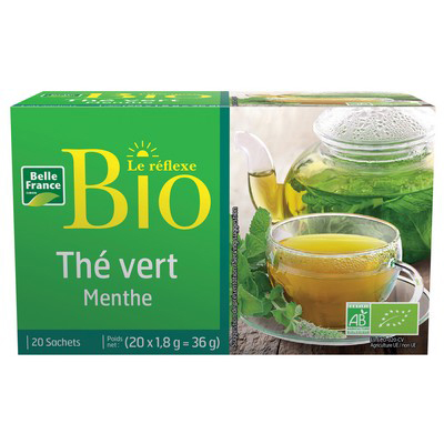 The Vert Menthe X 20 Sachets Bio Bf Etui - BELLE FRANCE