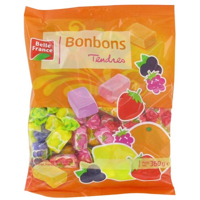 Bonbon Tendre Aux Aromes Fruits Bf Sachet 360 G - BELLE FRANCE