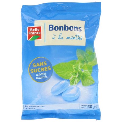 Bonbons à la menthe sans sucres 150 g - BELLE FRANCE