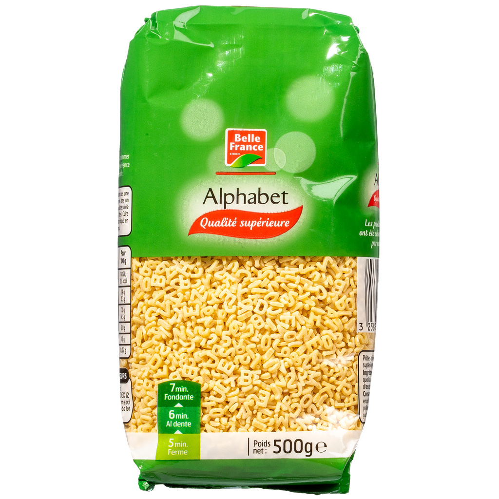 Pate Alphabets Bf Sachet 500 G - BELLE FRANCE