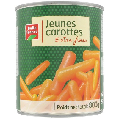 Cenouras finas extra 800g - BELLE FRANCE
