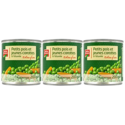 Extra Fijne Gestoofde Wortelerwten 600g - BELLE FRANCE