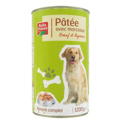 Weka na vipande vya nyama ya nyama na mboga ya mbwa 1200g - BELLE FRANCE