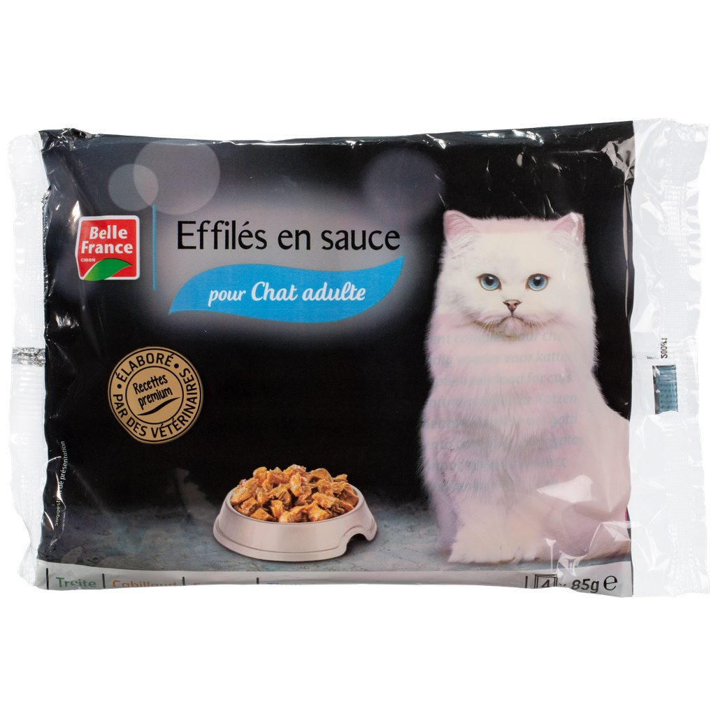 Menu Chat Premium Sauce Poisson Bf Pochon 4 X 85 G - BELLE FRANCE