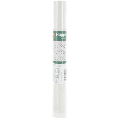 Nappe en papier damassé blanche 1,18 x 8 m