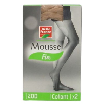 Quần tất mousse mỏng 20 denier màu da tự nhiên size 5/6 x2 - BELLE FRANCE