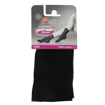 Socquettes opaques 100 deniers noires, taille unique - BELLE FRANCE