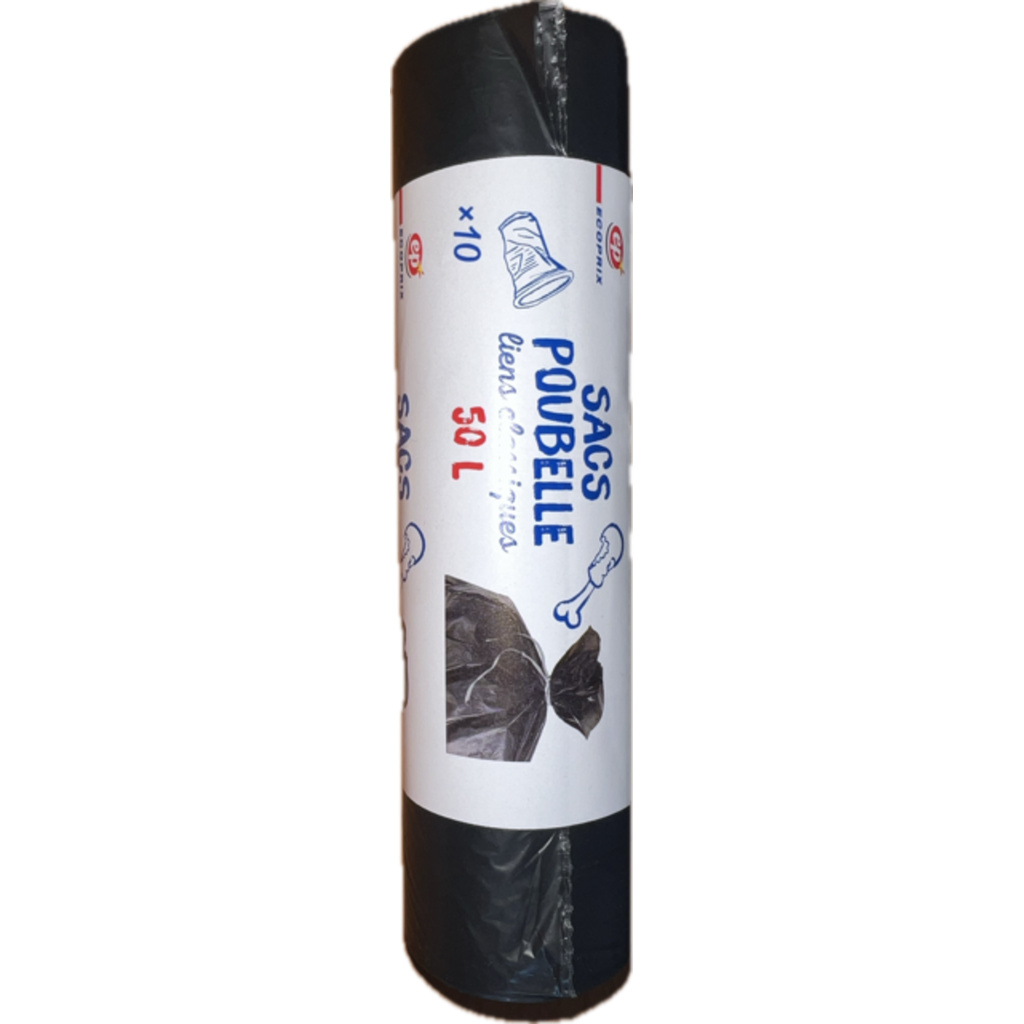 Sacs poubelle à liens classiques 50 L x10 - Ecoprix