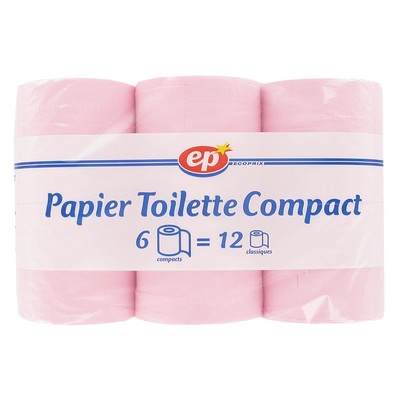 Papier Toilette Compact X6 =12 Rouleaux - Ecoprix