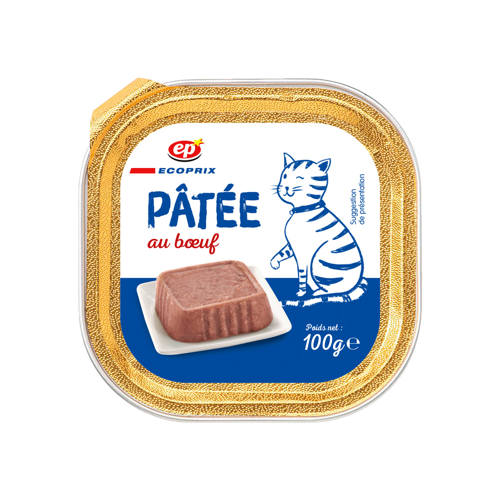 Beef cat food tray 100 g - Ecoprix