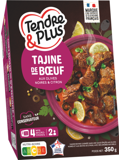 Tajine de bœuf aux olives et citron 350 g - TENDRE & PLUS
