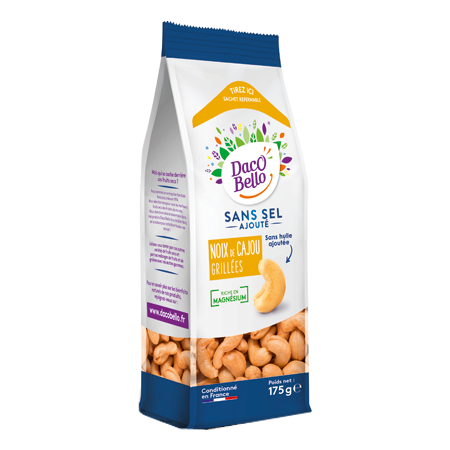 Noix de cajou grillées sans sel ajouté 175 g - DACO BELLO
